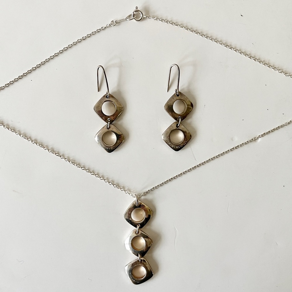 Tiffany & Co. Sterling Necklace & Earring Set Designed by Elsa Peretti